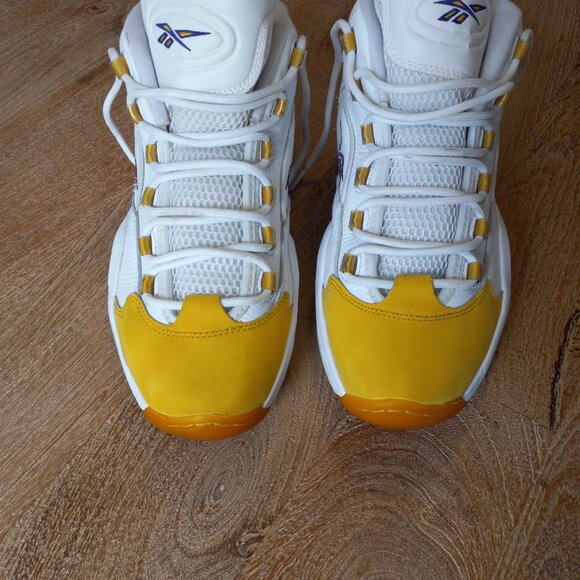 Reebok Question Mid "Yellow Toe" Sneaker Men's Size 10 - Picture 2 of 6